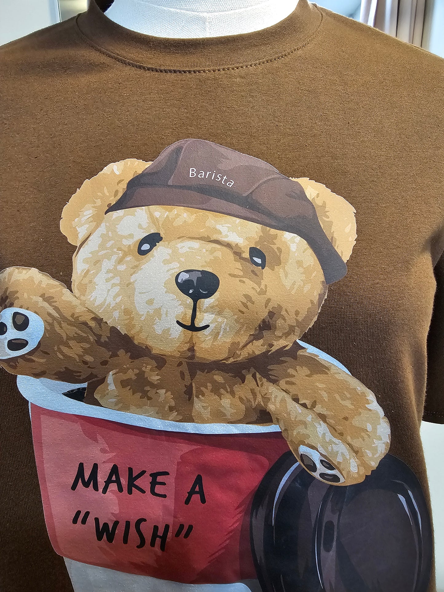 Coffee Bear Graphic Tee- Brown