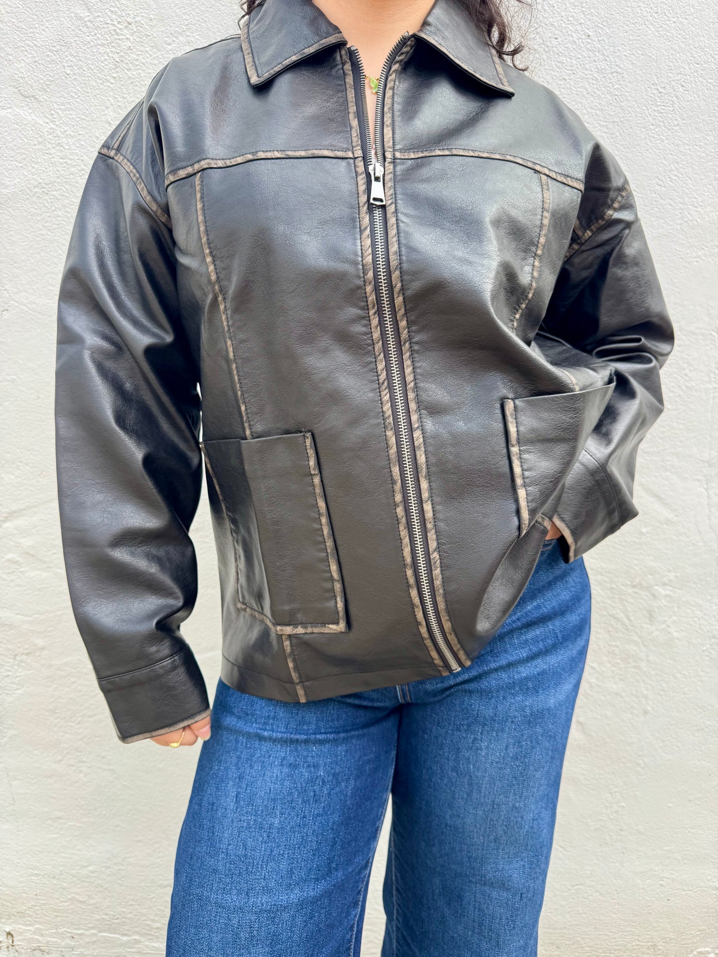 Leather Jacket-Black