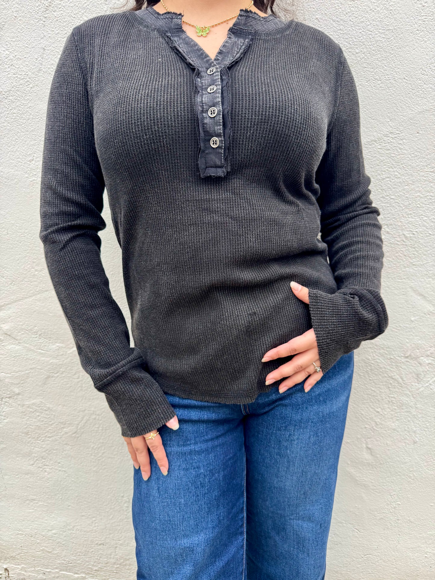 Henley Thermal- Black