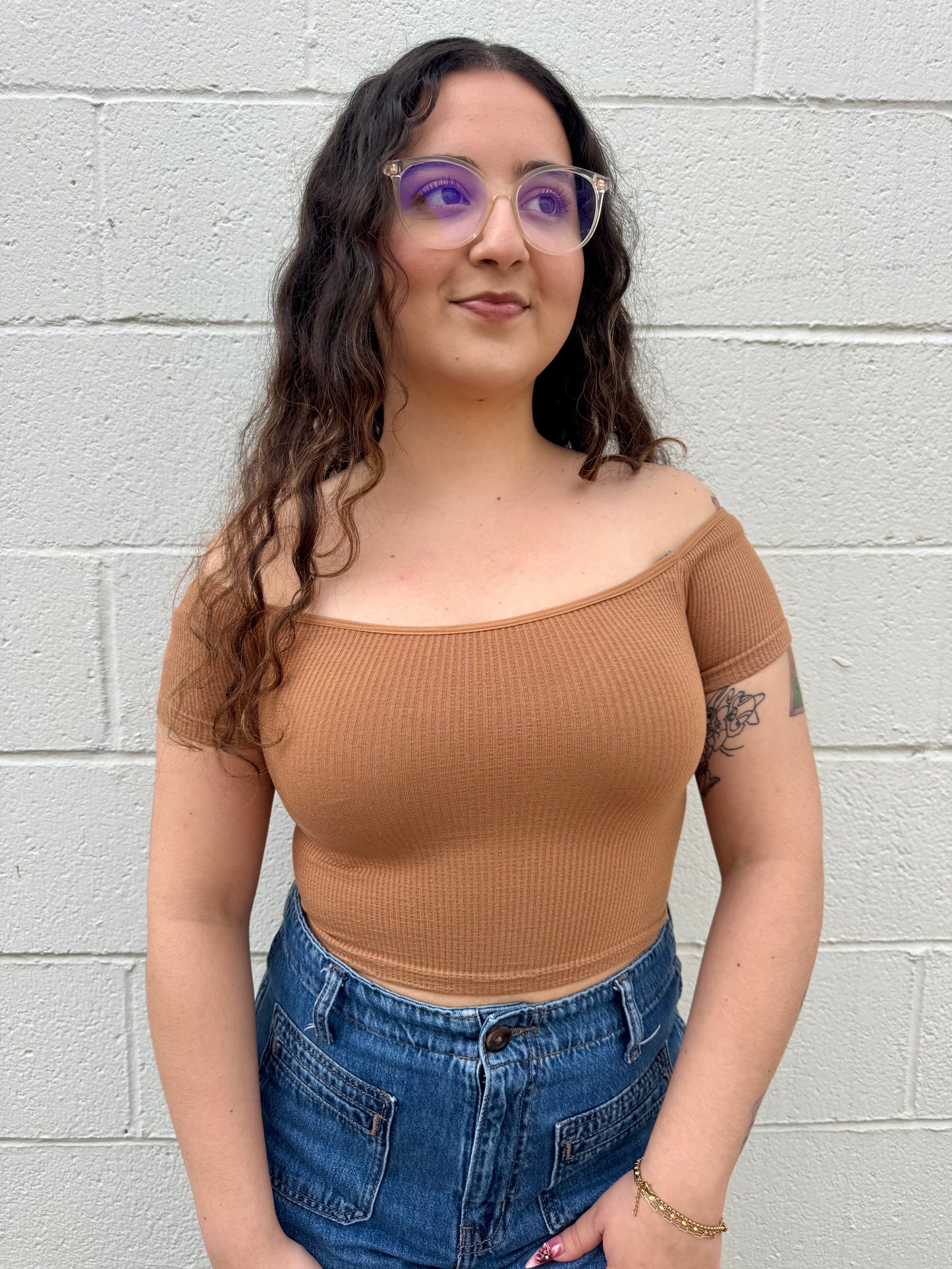 Benny Crop Top- Brown