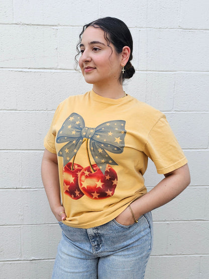 Star Bangled Cherries Graphic Tee