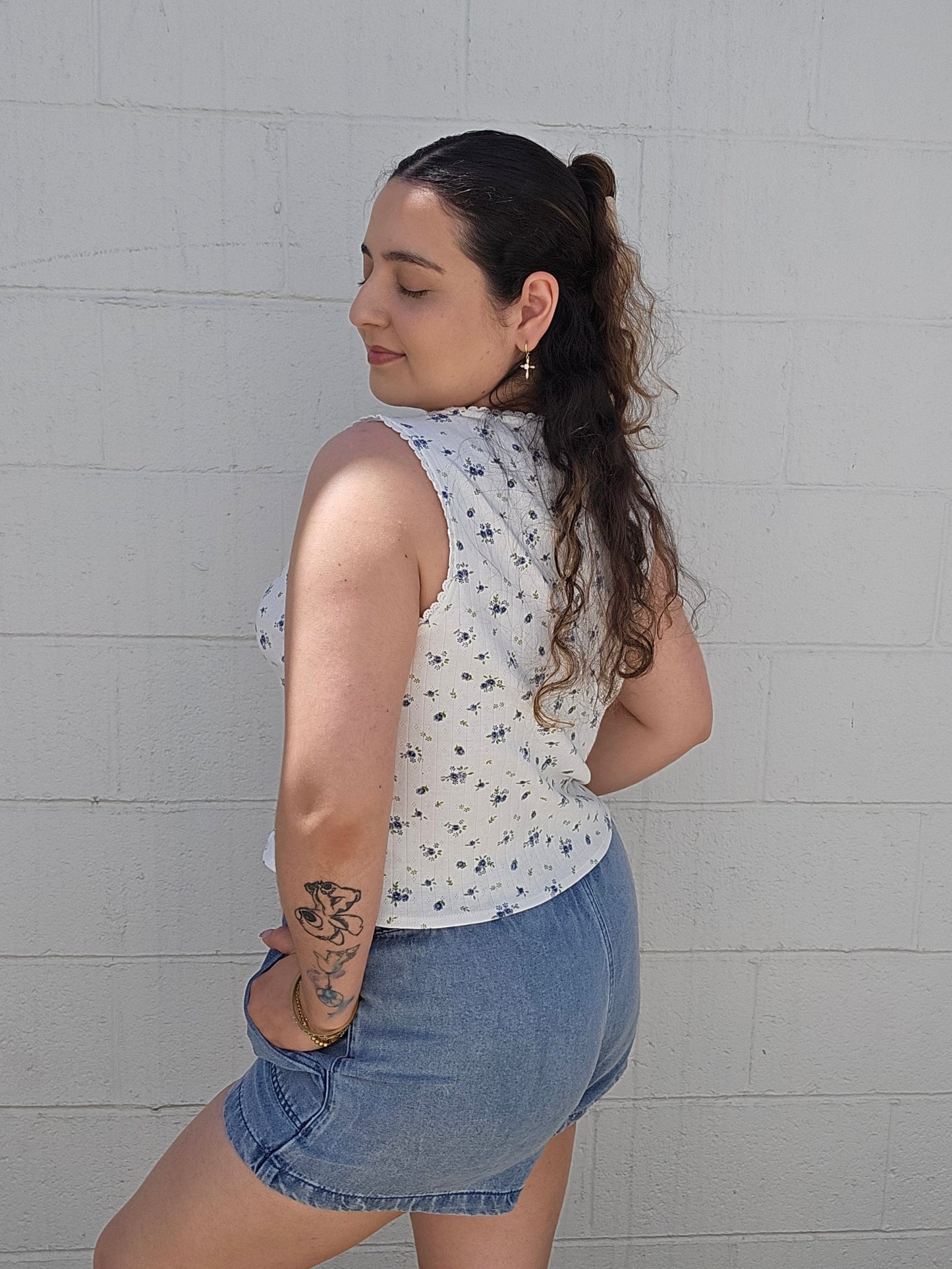 Lace and Lavender Tank