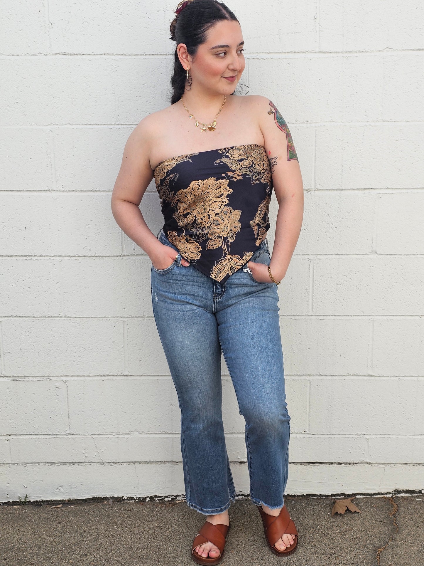 Bandana Top- Navy