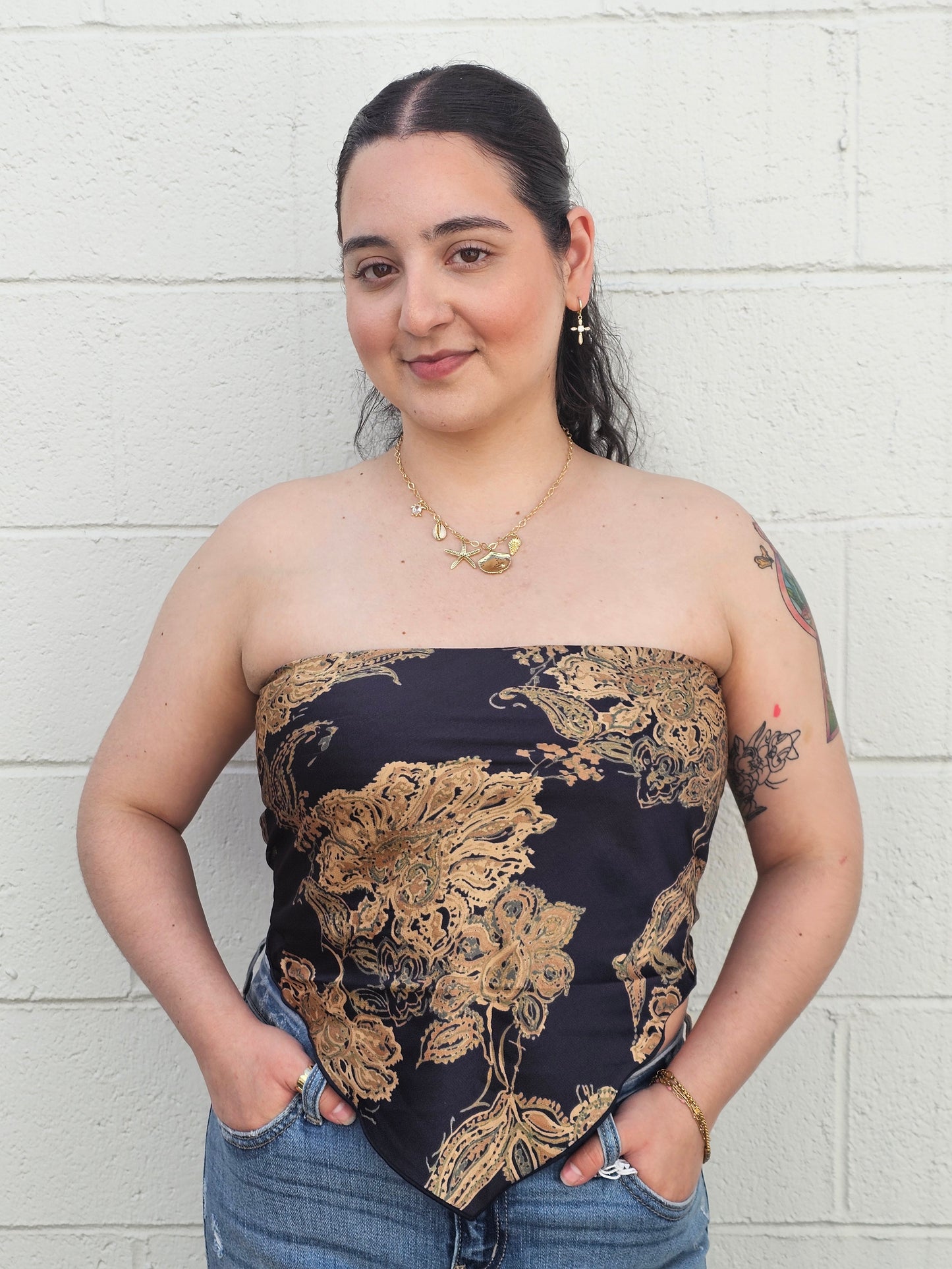 Bandana Top- Navy