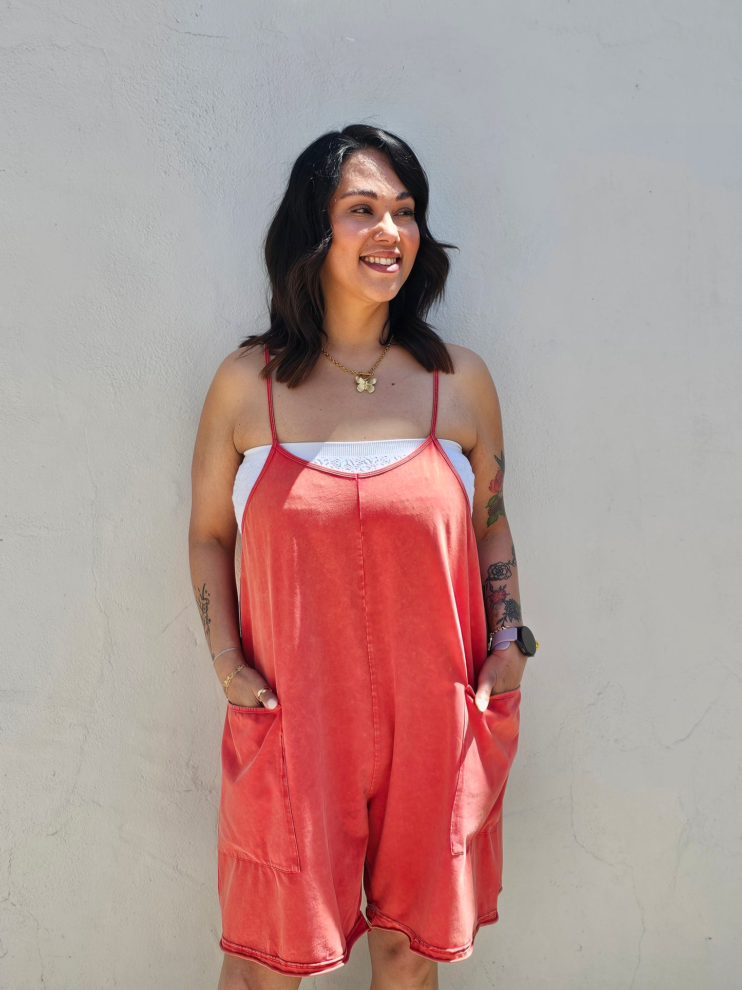 Laid Back Romper- Red
