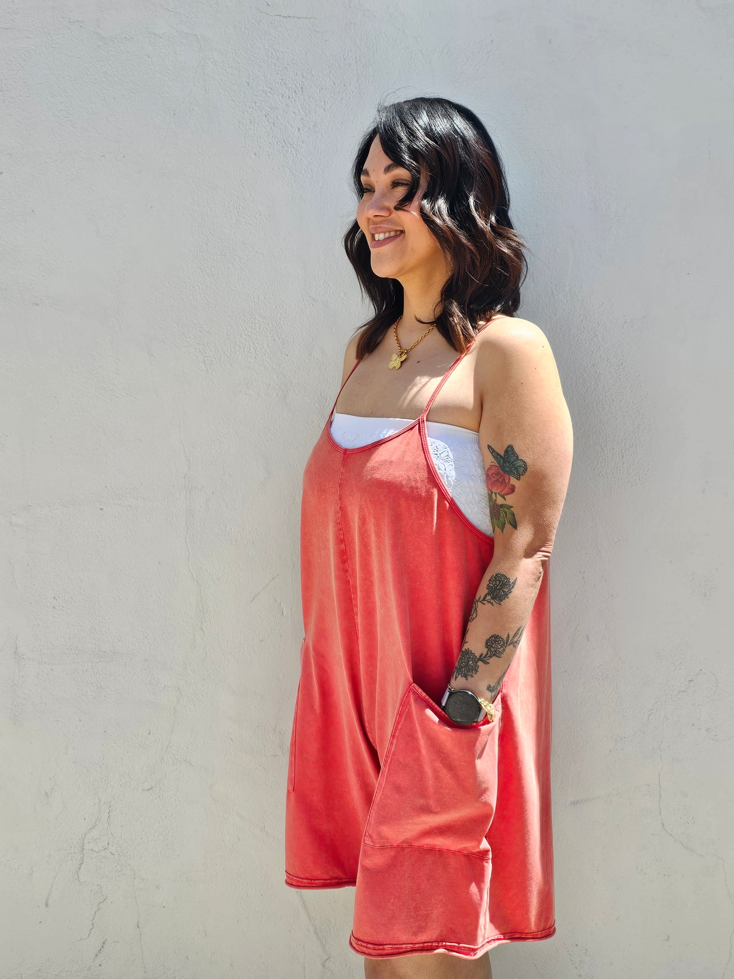 Laid Back Romper- Red