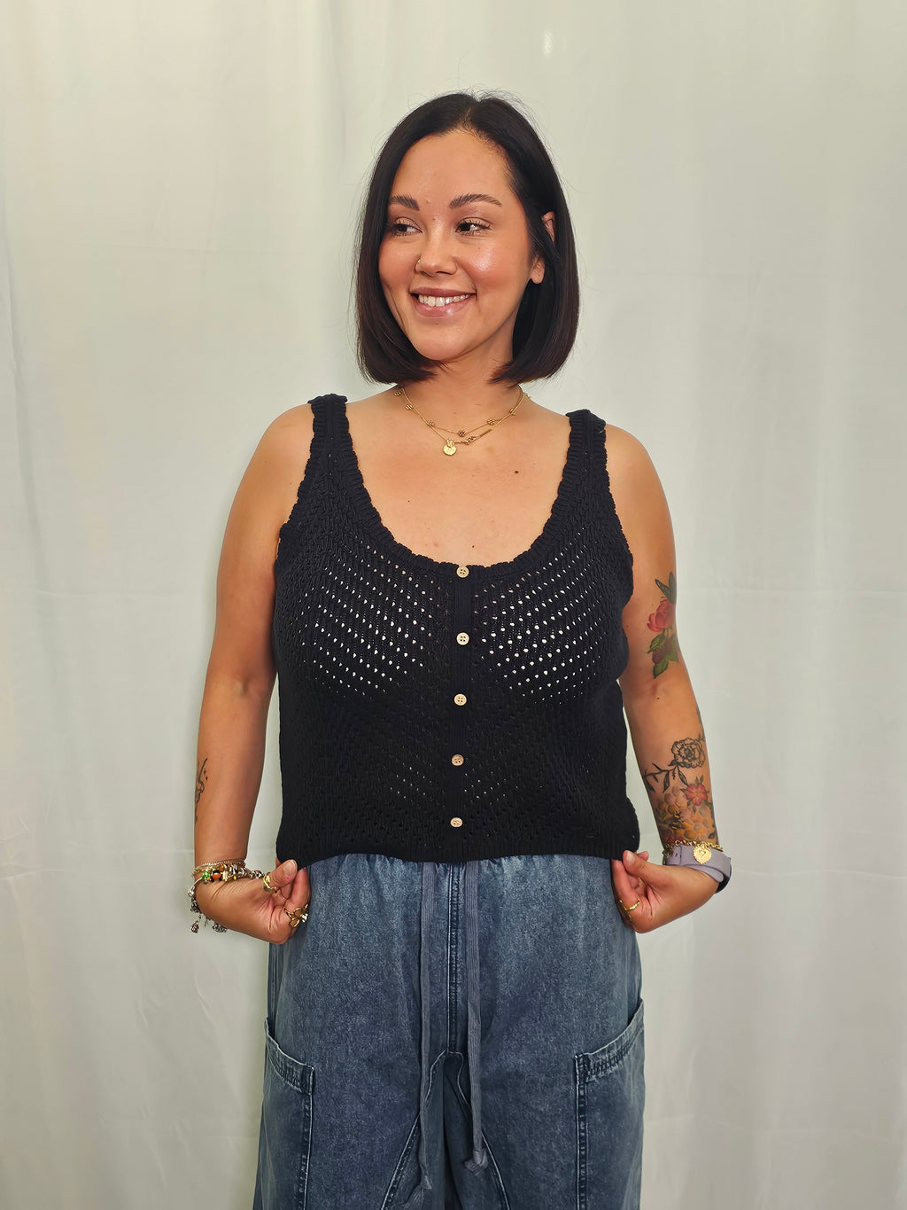 Caleb Knit Top- Black