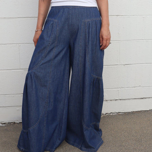 Retro Flare Denim Pants