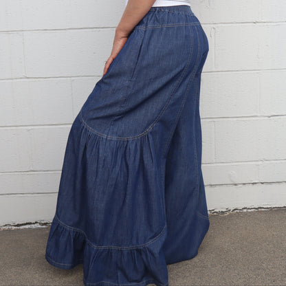 Retro Flare Denim Pants