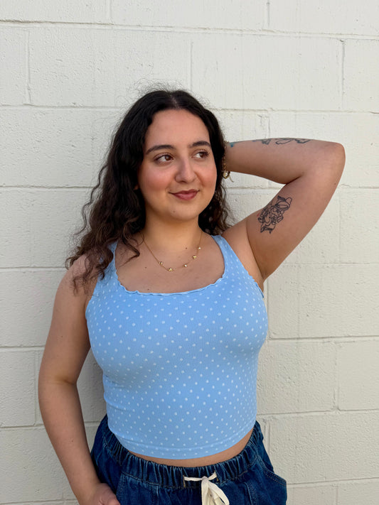 Lexi Crop Top-Light Blue