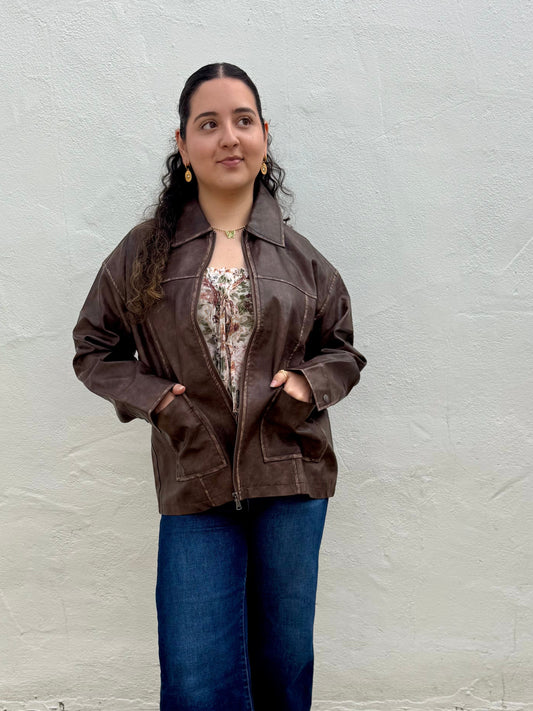 Leather Jacket- Brown