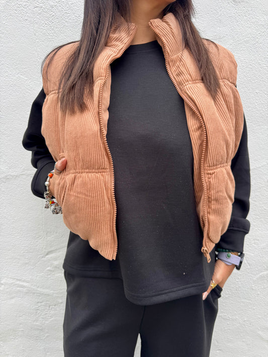 Puffed Vest- Camel