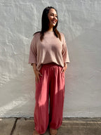 Stevie Basic Top- Rose
