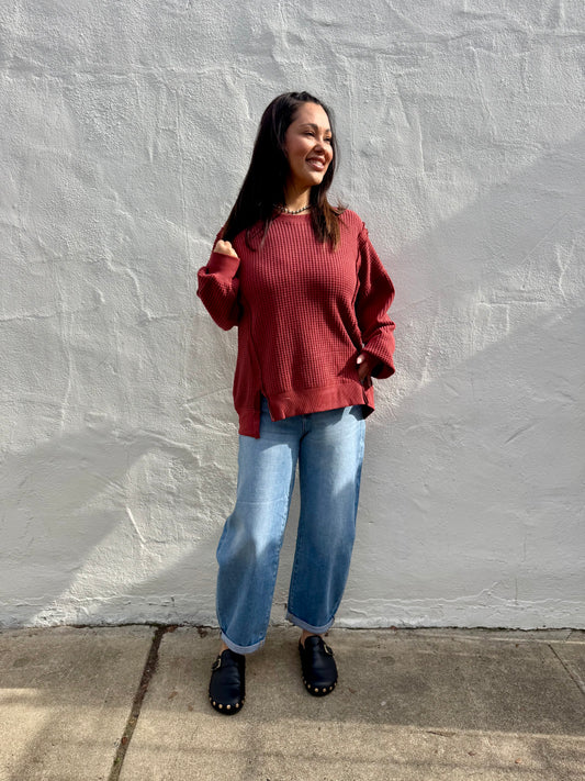 Miles Top- Burgundy