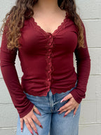 Lucas Top- Burgundy