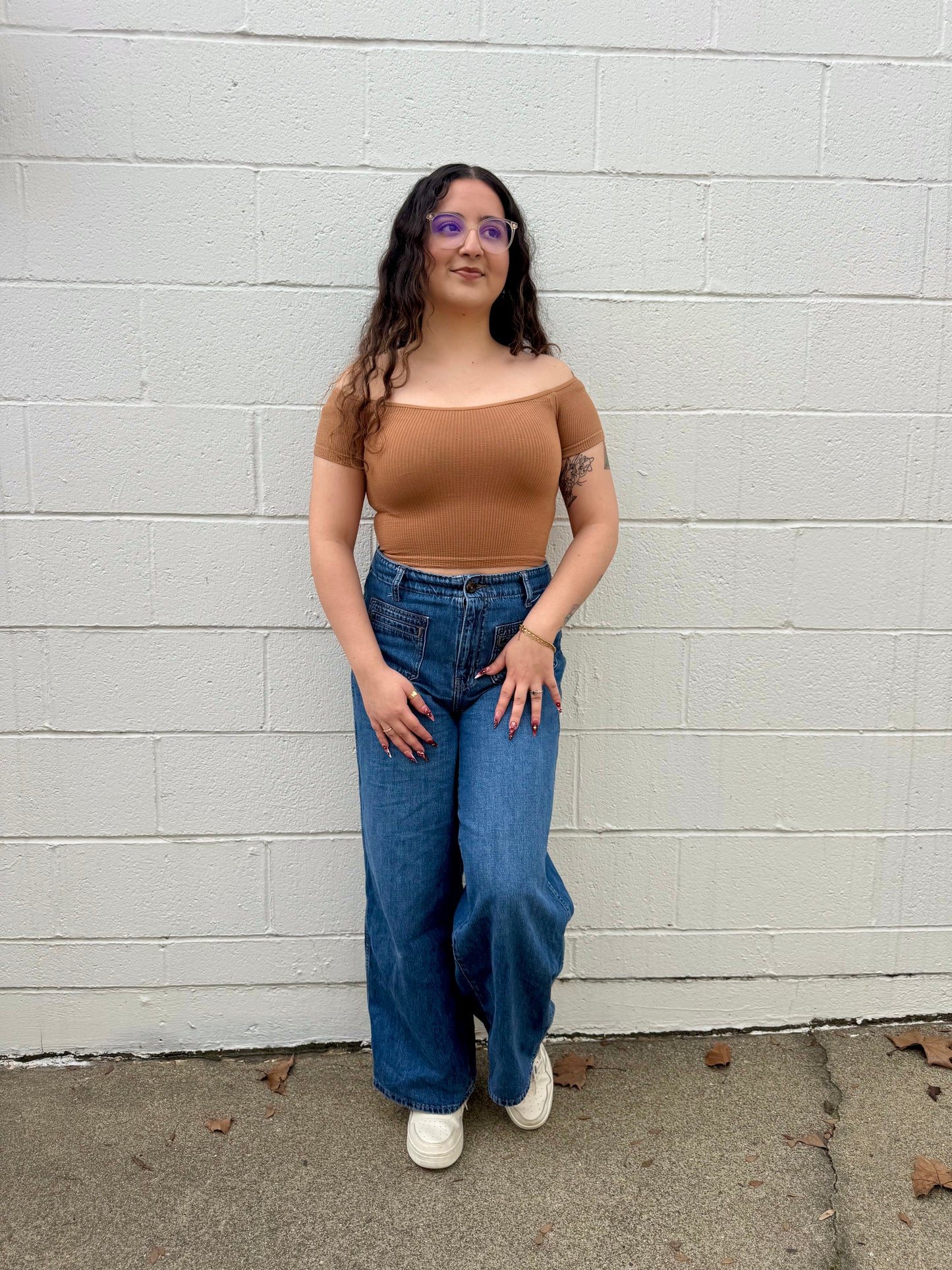 Benny Crop Top- Brown