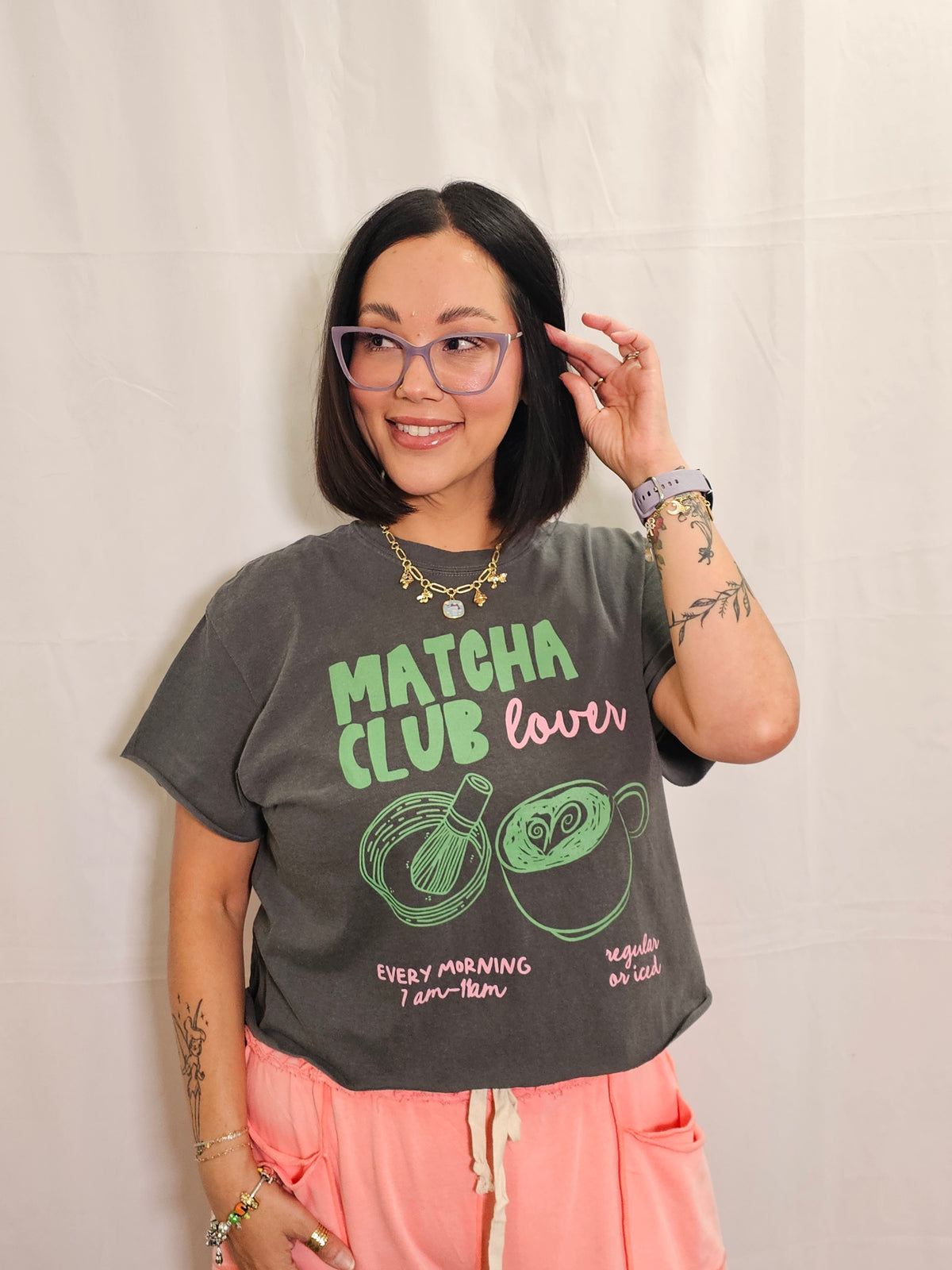 Matcha Club Crop Top
