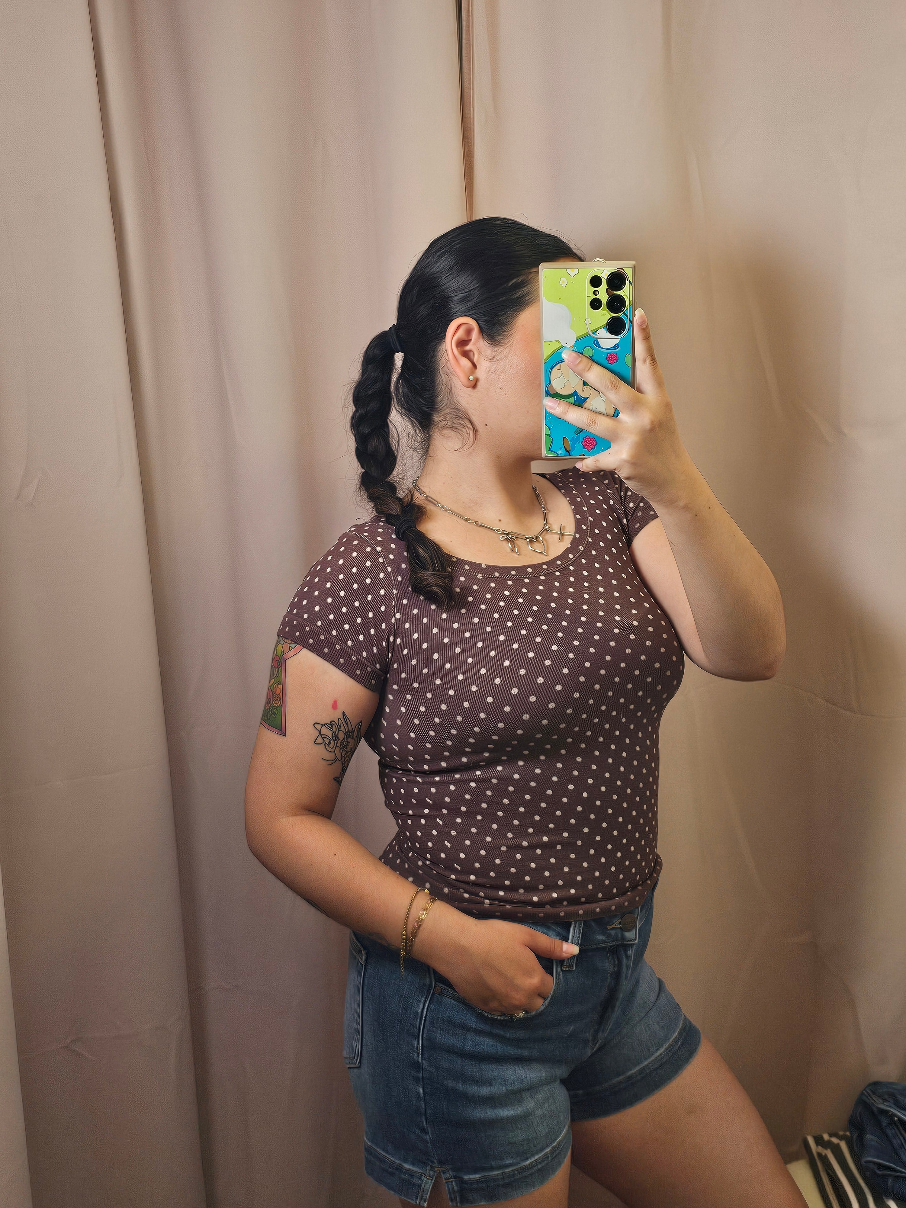 Eddie Polka Tee- Brown