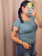 Eddie Polka Tee- Turquoise