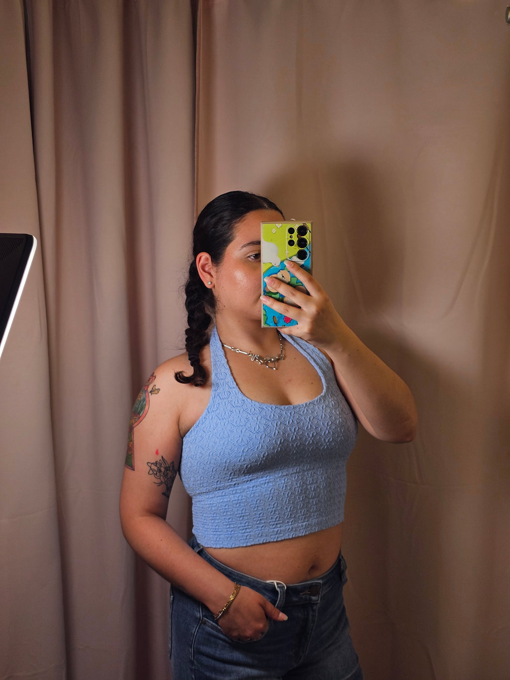 Larson Halter Top- Sky Blue