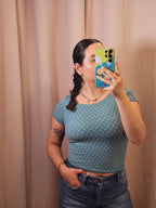 Eddie Polka Tee- Turquoise