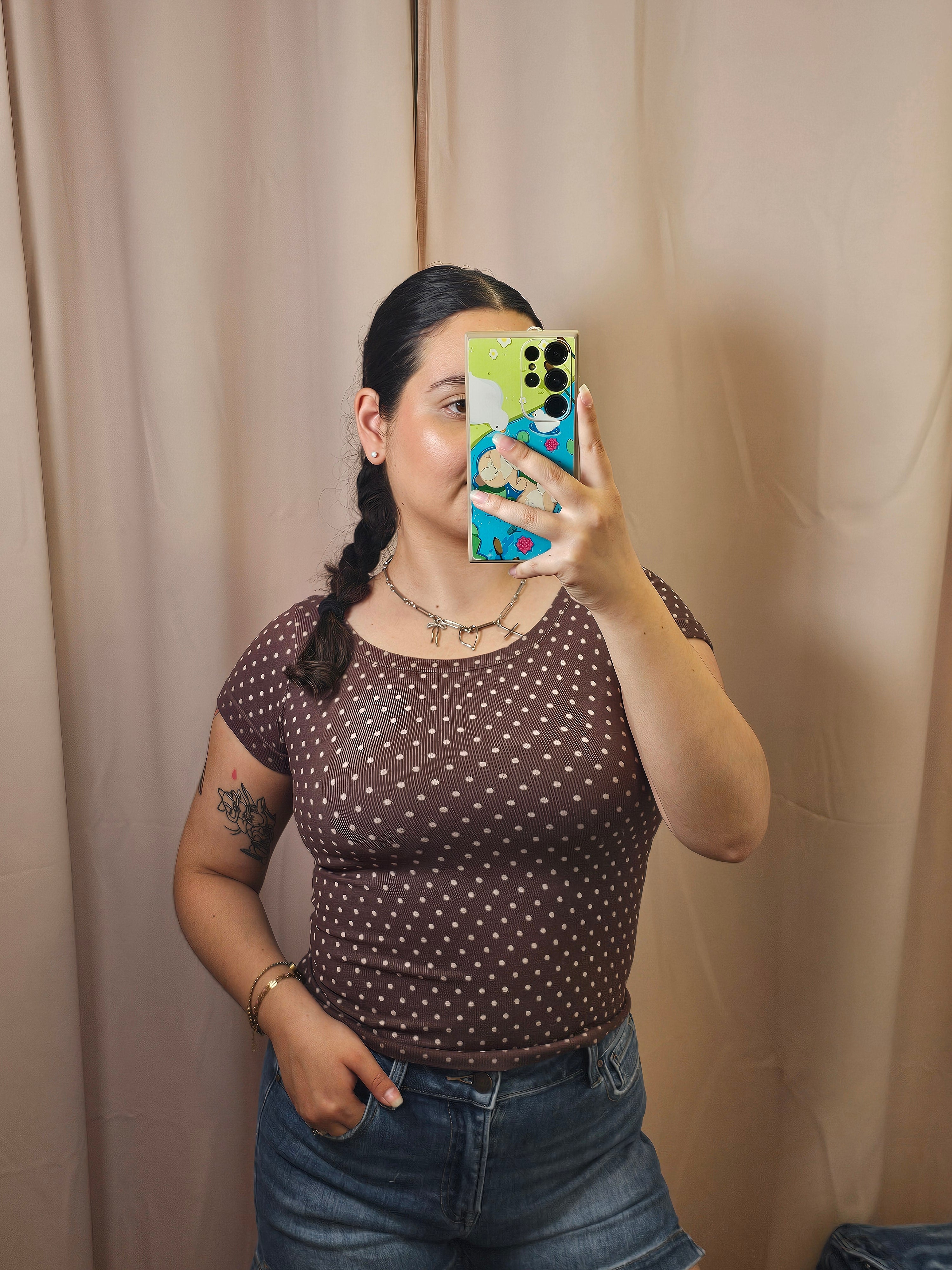 Eddie Polka Tee- Brown
