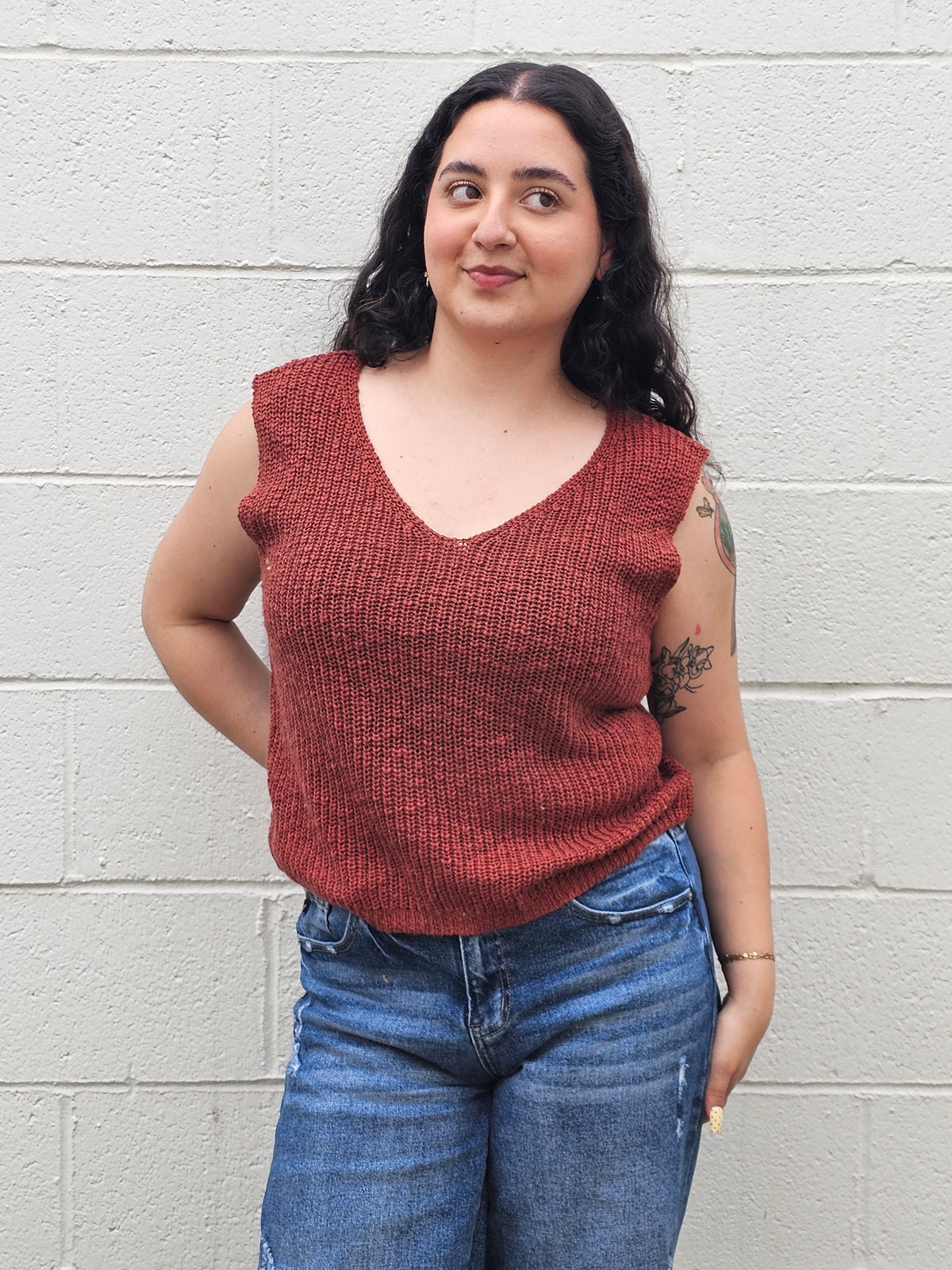 Casillo Knit Vest- Red