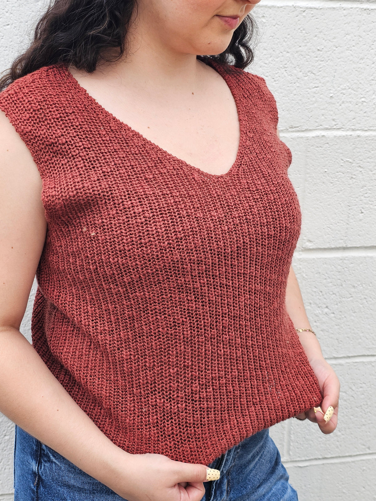 Casillo Knit Vest- Red