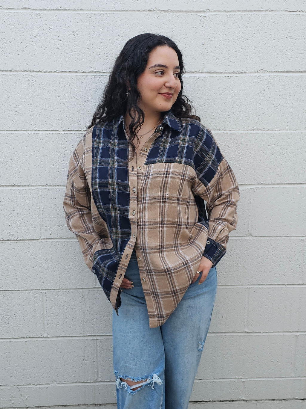 Cozy Fall Flannel- Tan